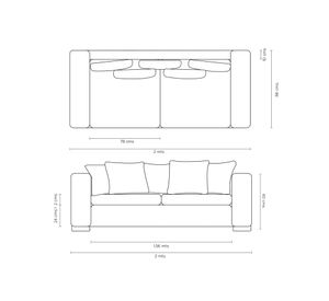 Sofá 2 m Palermo turquesa