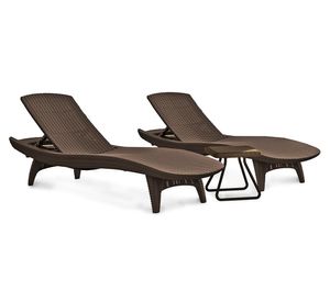 Reposeras + mesa Pacific Sun marrón