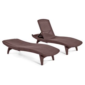 Reposeras + mesa Pacific Sun marrón