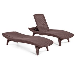 Reposeras + mesa Pacific Sun marrón