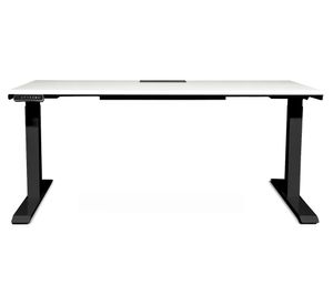 Escritorio eléctrico dual con pasacables Cosmo blanco/negro 180x70x71.5-120.5 cm