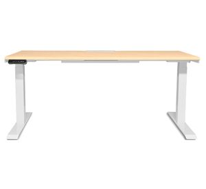 Escritorio eléctrico dual con pasacables Cosmo natural/blanco 180x70x71.5-120.5 cm