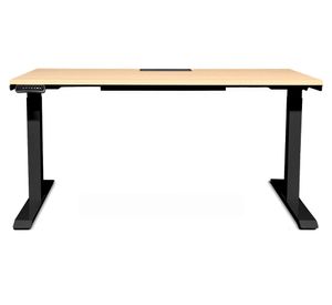 Escritorio eléctrico dual con pasacables Cosmo natural/negro 160x70x71.5-120.5 cm