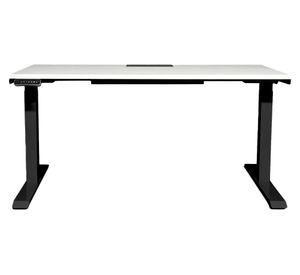 Escritorio eléctrico dual con pasacables Cosmo blanco/negro 160x70x71.5-120.5 cm