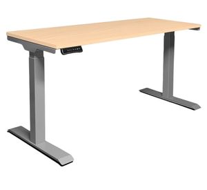 Escritorio eléctrico dual Cosmo natural/gris 160x70x71.5-120.5 cm