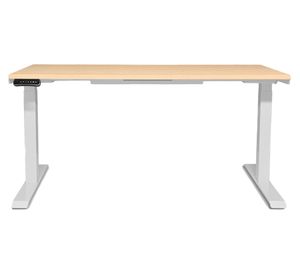 Escritorio eléctrico dual Cosmo natural/blanco 160x70x71.5-120.5 cm