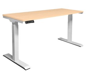 Escritorio eléctrico dual Cosmo natural/blanco 160x70x71.5-120.5 cm