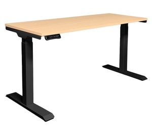 Escritorio eléctrico dual Cosmo natural/negro 160x70x71.5-120.5 cm