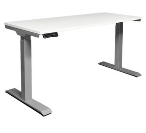 Escritorio eléctrico dual Cosmo blanco/gris 160x70x71.5-120.5 cm