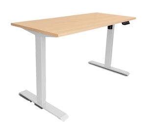 Escritorio eléctrico Cosmo natural/blanco 160x70x73.5-123.5 cm