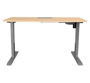 Escritorio eléctrico con pasacables Cosmo natural/gris 140x60x73.5-123.5 cm