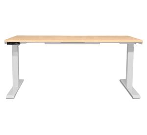 Escritorio eléctrico dual Cosmo natural/blanco 180x70x71.5-120.5 cm