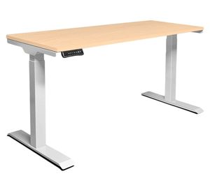 Escritorio eléctrico dual Cosmo natural/blanco 180x70x71.5-120.5 cm