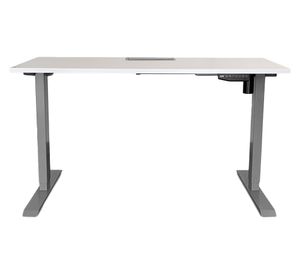 Escritorio eléctrico con pasacables Cosmo blanco/gris 120x60x73.5-123.5 cm