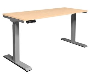 Escritorio eléctrico dual Cosmo natural/gris 180x70x71.5-120.5 cm