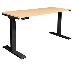 Escritorio eléctrico dual Cosmo natural/negro 180x70x71.5-120.5 cm