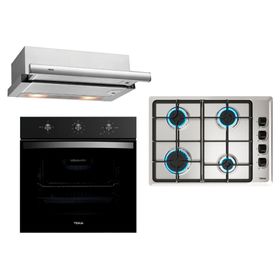 Kit empotrable horno HBB-5360 FBK 67 lt + encimera HLX 540 KBB0C IX + campanaTL 6310