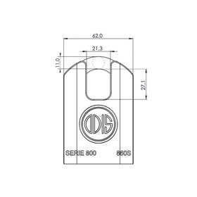 Candado Serie 800 860S con hombros 60 mm