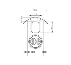 Candado Serie 800 860S con hombros 60 mm