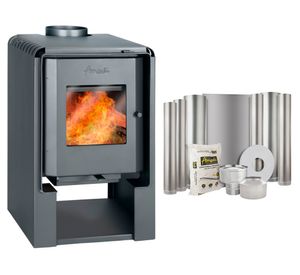 Estufa a leña Scantek 360 9 kW + kit instalación 6"