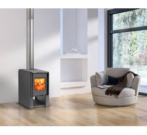 Estufa a leña Scantek 360 9 kW + kit instalación 6"