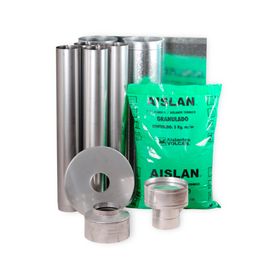 Estufa a leña Limit 380 gris 11 kW + kit de instalación