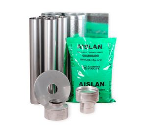 Estufa a leña Limit 380 gris 11 kW + kit de instalación