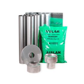 Estufa a leña Limit 350 gris 8 kW + kit de instalación