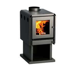 Estufa a leña Limit 360 gris 9 kW + kit de instalación