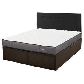 Cama metálica Iron Smart Anatomic 2 plazas + respaldo Black + faldón