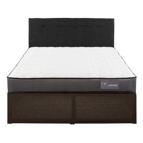 Cama metálica Iron Smart Anatomic 2 plazas + respaldo Black + faldón