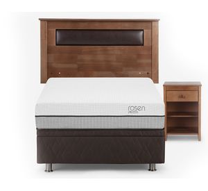 Cama europea Pratta 1 plaza + Respaldo Ferrara