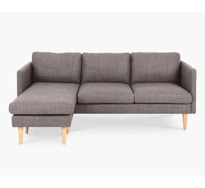 Sofá seccional izquierdo/derecho 2 cuerpos Molly tela gris