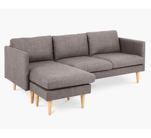 Sofá seccional izquierdo/derecho 2 cuerpos Molly tela gris