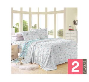 Juego sábanas polar 2 plazas Alelí blanco Illusions