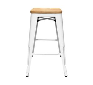 Taburete Tolix 66 blanco/natural Form Design