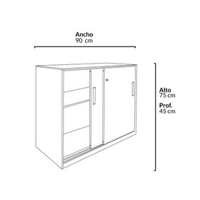 Gabinete medio Office metal blanco Form Office