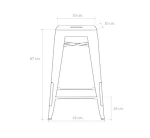 Taburete acero Tolix 66 negro