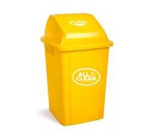 Basurero tapa vaivén amarillo 60 lt