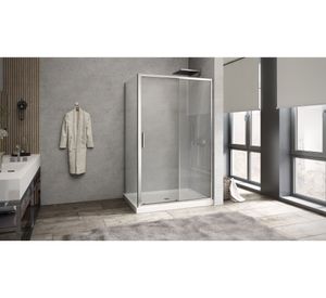 Mampara Premium perfil cromado 190x150x3.5 cm