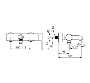 Monomando tina ducha HansaVantisstyle cromado