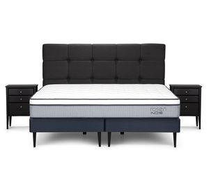 Cama europea 2 plazas base dividida Indie + set Issey grafito