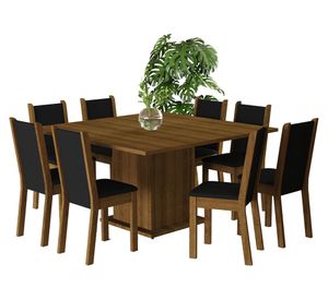 Comedor 8 sillas Clarice café/negro