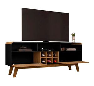 Rack TV 65'' Larimar negro/canela ratán