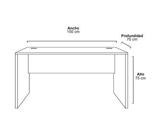 Escritorio 150 cm natura/blanco Form Office