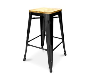 Taburete Tolix 66 negro/natural Form Design