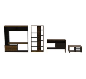 Set TV 55" biblioteca Classic caramelo wengue