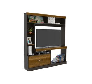 Set TV 55" biblioteca Classic caramelo wengue