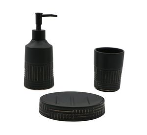 Set accesorios baño negro 3 piezas
