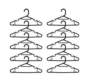 Colgador plástico negro 10 unidades Cotidiana